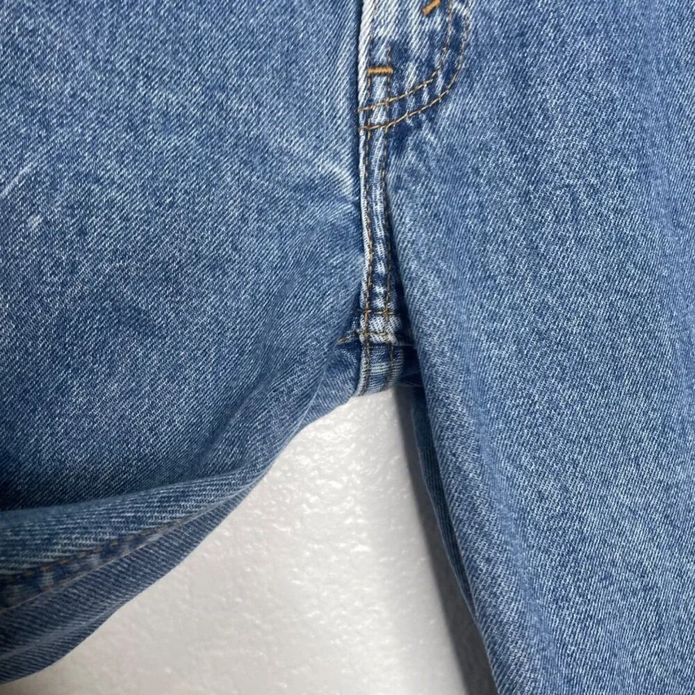 Levis 505 Regular Fit Straight Leg Jeans Mens W34 L32 Medium Wash Blue Denim
